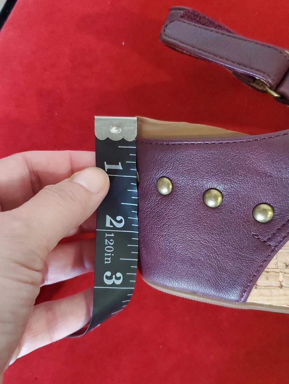 Corkys Carley Burgundy Wedge Sandal Size 10